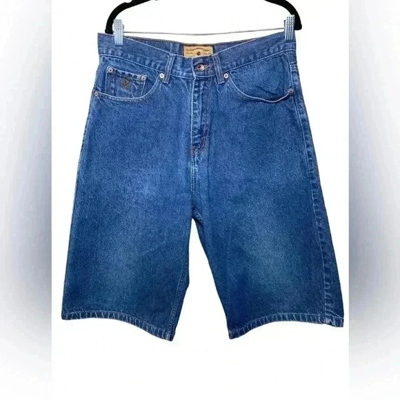 Vintage 90s Rockawear embroidered baggy  jams denim jeans shorts jorts mens 32 - Picture 1 of 10